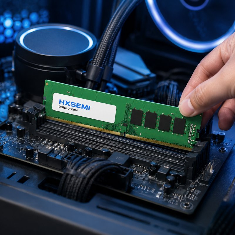 Black DDR4 gaming memory modules with angular heat spreader