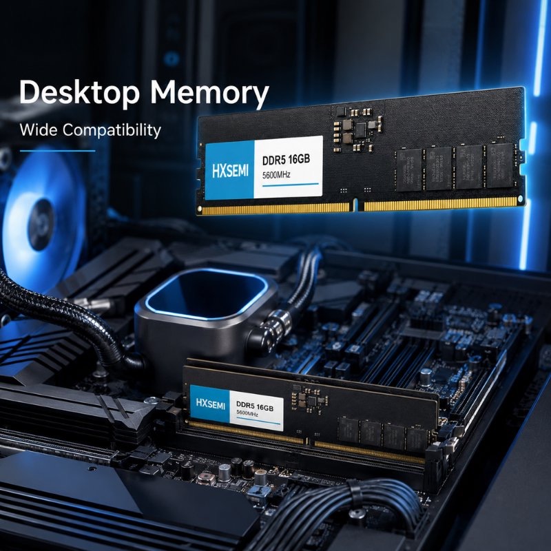 Pair of plain black DDR5 memory modules